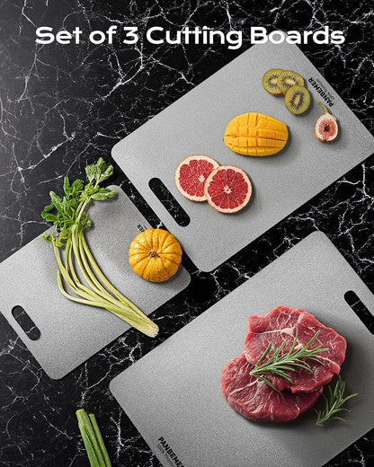 Titanium Cutting Boards for Kitchen, Set of 3 Food Grade 100% Pure Titanium Double-Sided Chopping Boards, Non-Toxic, Dishwasher Safe, Easy to Clean – 10", 12", 16" - Image 5