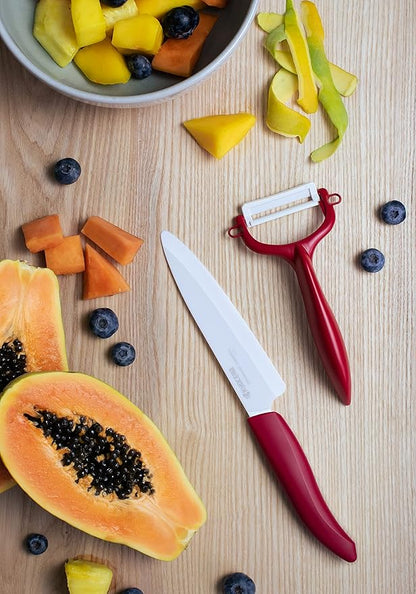 Kyocera Advanced Ceramic Horizontal Y Peeler, Red - Image 2