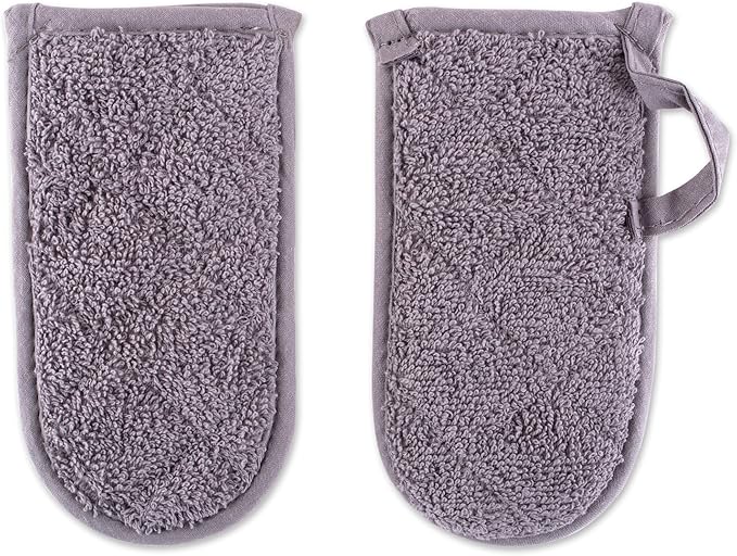 DII Basic Terry Collection Quilted 100% Cotton, Pan Handle, Gray, 3 Piece - Image 2
