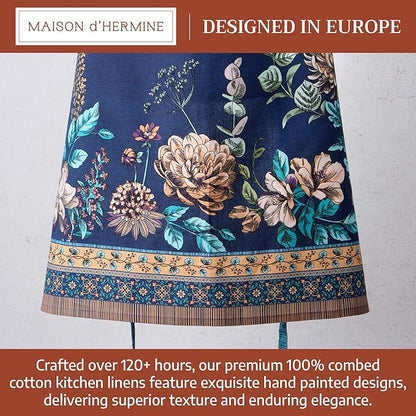 Maison d' Hermine 100% Cotton Apron for women with Pocket Kitchen Chef Apron for Men Cooking Mothers Day Gifts