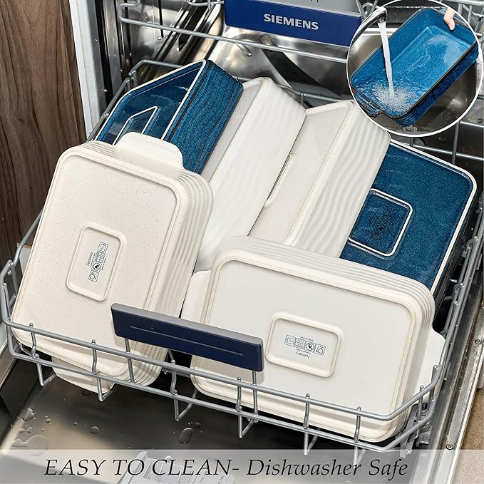 Kiln-Transformed Blue Ceramic Baking Dish Set of 3, Casserole Dishes for Oven, Square Porcelain Bakeware Set with Handles, Lasagna Baking Pan for Cooking, Perfect for Baking and Serving, Housewarming, Halloween, Thanksgiving, Christmas, New Year - Image 8
