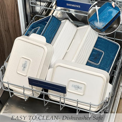 Kiln-Transformed Blue Ceramic Baking Dish Set of 3, Casserole Dishes for Oven, Square Porcelain Bakeware Set with Handles, Lasagna Baking Pan for Cooking, Perfect for Baking and Serving, Housewarming, Halloween, Thanksgiving, Christmas, New Year - Image 8