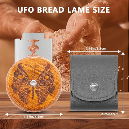 UFO Bread Lame Cutter for Homemade Sourdough,Bread Scorer Tool for Sourdough with 5 Blades and Case,Slashing Tool Bread Cutting Knife for Artisan Bread and Baguette Makers,Butterfly - Image 2