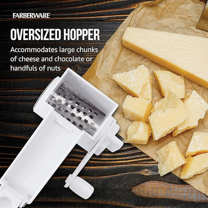 Farberware Professional Rotary Grater with Fine Etched Stainless Steel Drum, 4.33x5.51x3.54 Inch, White - Image 6