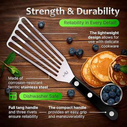 MIU Fish Spatula Stainless Steel, Flexible, Polished Metal, Corrosion Resistant, Kitchen Slotted Turner [Upgraded Version] - Image 6