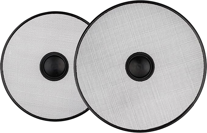 Stainless Steel Lid Splatter Screen - Set of 2: 8,2" & 10" - Frying Pan Oil Splash Guard by OFXDD