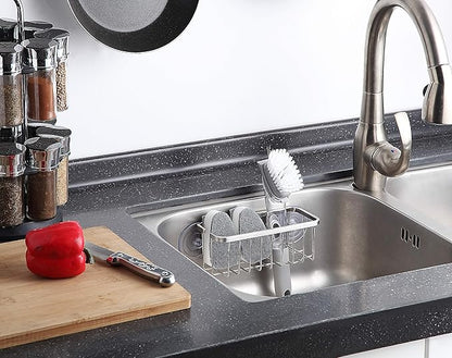 SunnyPoint NeverRust Deluxe Kitchen & Bathroom Sink Sponge Holder Organizer with Adhesive Mount - Additional Suction Cup Included – Sponge & Brush NOT Included – 7.4 x 3.3 x 2.75 Inch - Image 2