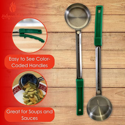 4 Ounce Solid Stainless Steel Portion Control Ladle Spoon for Measuring and Serving; Commercial Grade Serving Scoops [Pack of 2] - Image 2
