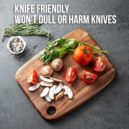 Wood Cutting Boards for Kitchen,JAMES.F Acacia Wooden Heavy Duty Cutting Board, Chopping Serving Boards with Hanging Hole for Meat Bread or Vegetables
