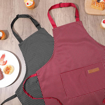 2 Pack Stripes Kids Apron, Kids Cooking Aprons with 2 Pockets, Cute Aprons for Cooking for Boys and Girls
