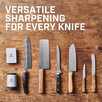 TUMBLER Pro Rolling Knife Sharpener™ - Knife Sharpening Made Easy - Ultimate Gift for Father's Day - Kit with Removable Disc System - 4-Layer Diamond Sharpening Disc & EdgeBoost Ceramic Disc (Grey) - Image 5
