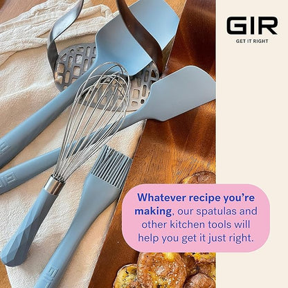 GIR: Get It Right Silicone Kitchen Spatula - Non-toxic Cooking Utensils for Nonstick Cookware, Cooking and Baking, Skinny - 11IN - Slate