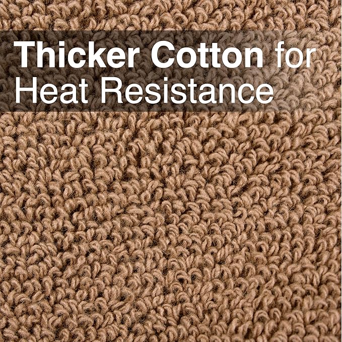 RITZ Terry Potholder & Hot Pad: Unparalleled Heat Resistant, Durable 100% Cotton – Ergonomically Designed for Optimal Grip – Easy-Care Machine Washable – 2-Pack, Mocha - Image 3