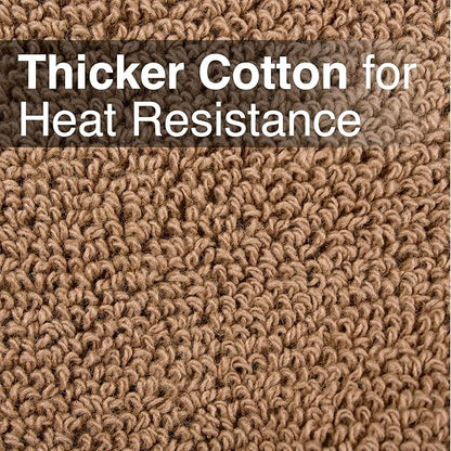 RITZ Terry Potholder & Hot Pad: Unparalleled Heat Resistant, Durable 100% Cotton – Ergonomically Designed for Optimal Grip – Easy-Care Machine Washable – 2-Pack, Mocha - Image 3