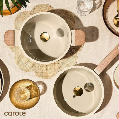 CAROTE 22Pcs Pots and Pans Set Non stick, Ceramic Cookware Set, Non-toxic Kitchen Cooking Set, PFAS and PFOA Free - Image 9