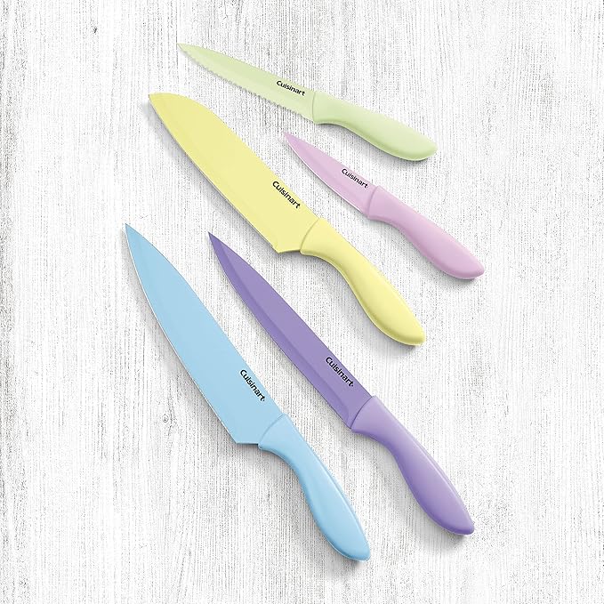Cuisinart C55-10PCPL Ceramic Coated Knife Set with Blade Guard Sheaths (10- Piece Set) in Pastel Bright's - Image 2
