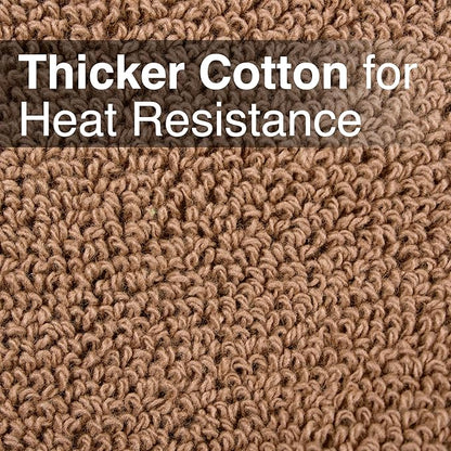 RITZ Terry Pocket Mitt & Hot Pad: Unparalleled Heat Resistant, Durable 100% Cotton – Ergonomically Designed for Optimal Grip – Easy-Care Machine Washable – 4-Pack, Mocha Brown - Image 3