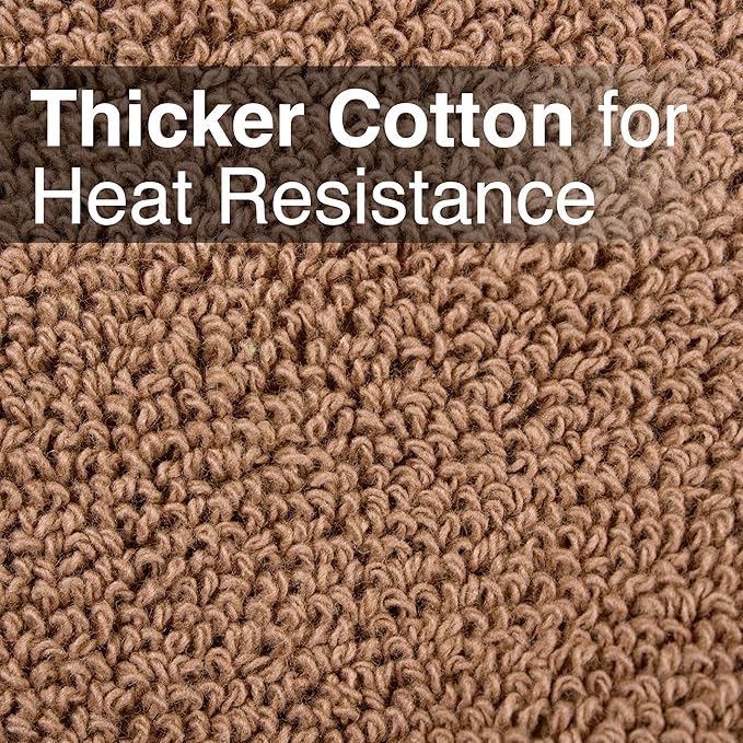 RITZ Terry Pocket Mitt & Hot Pad: Unparalleled Heat Resistant, Durable 100% Cotton – Ergonomically Designed for Optimal Grip – Easy-Care Machine Washable – 2-Pack, Mocha - Image 4