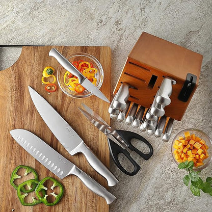 McCook® Kitchen Knife Sets,German Stainless Steel Knives Block Set with Built-in Sharpener - Image 8