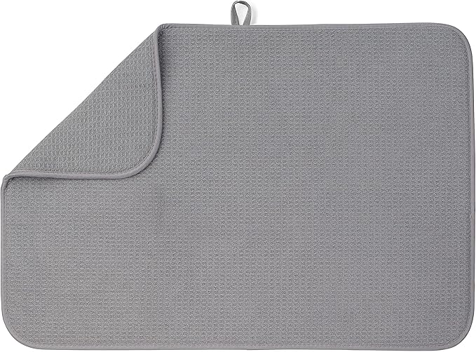 Bellemain XL Dish Mat 24" x 17" ( LARGEST MAT ) Microfiber Dish Drying Mat , Super absorbent ( Dark Gray ) by Bellemain