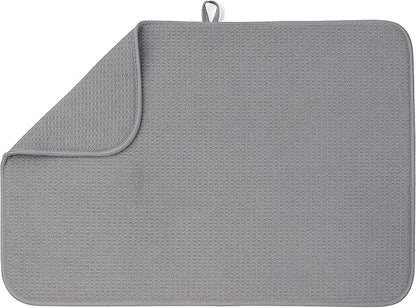 Bellemain XL Dish Mat 24" x 17" ( LARGEST MAT ) Microfiber Dish Drying Mat , Super absorbent ( Dark Gray ) by Bellemain