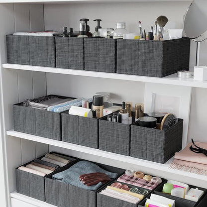 Drawer Organizer Set of 12 Dark Grey - Nursery, Bedroom, Closet Organizer & Storage - Image 6