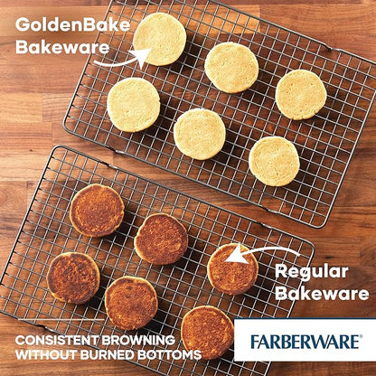 Farberware Golden Bake Bakeware Nonstick Round Cake Pan Set, 2-Piece, Gray