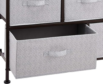 Amazon Basics Extra Wide Fabric 5-Drawer Storage Organizer Unit for Bedroom Closet, Bronze