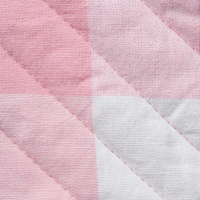 DII Buffalo Check Kitchen Collection, Classic Farmhouse Kitchen Set, Oven Mitt, Pink &White, 2 Piece