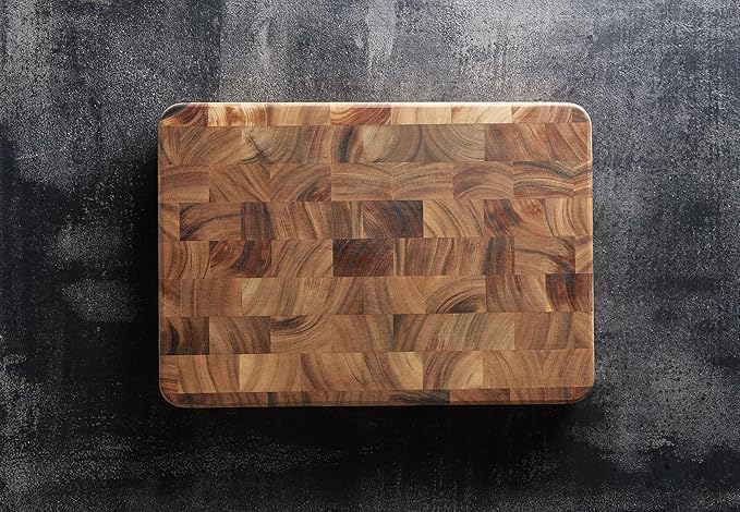 Ironwood Gourmet Large End Grain Prep Station Acacia Wood Cutting Board, 14 x 20-Inch, Brown - Image 4