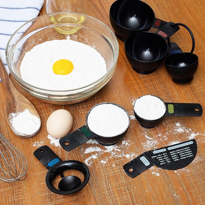 Fox Run 4838 Measuring Cup set with Egg Separator, Black, Medium - Image 2