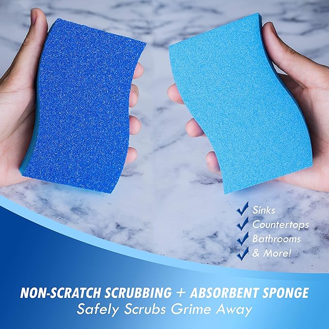 ELITRA Heavy Duty Scrubber Sponge With Hydrophilic Foam Technology - Blue - 24 Pack - Image 2