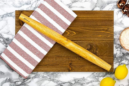 French Rolling Pin – 18 Inch Wooden Dough Roller for Baking Pizza, Pie Crust, Cookies & Pasta | Essential Kitchen Tool & Gift for Bakers, Chefs & Home Cooks - Image 2