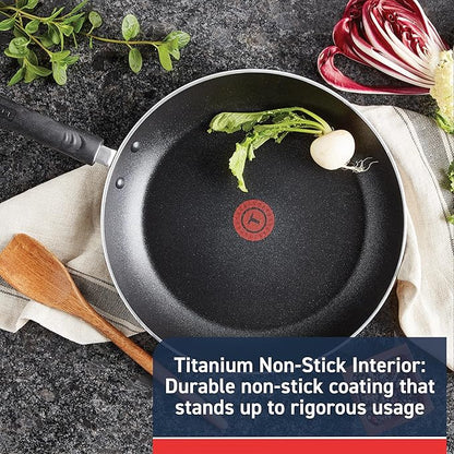 T-Fal Experience Nonstick Fry Pan 12.5 Inch, Induction, Oven Broiler Safe 400F, Non Stick Frying Pan, Skillet, Kitchen Egg Pan, Omelet Pan, Cookware, Pots and Pans, Home, Dishwasher Safe, Black - Image 2