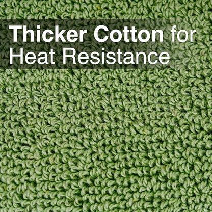 RITZ Terry Pocket Mitt & Hot Pad: Unparalleled Heat Resistant, Durable 100% Cotton – Ergonomically Designed for Optimal Grip – Easy-Care Machine Washable – 4-Pack, Cactus Green - Image 3