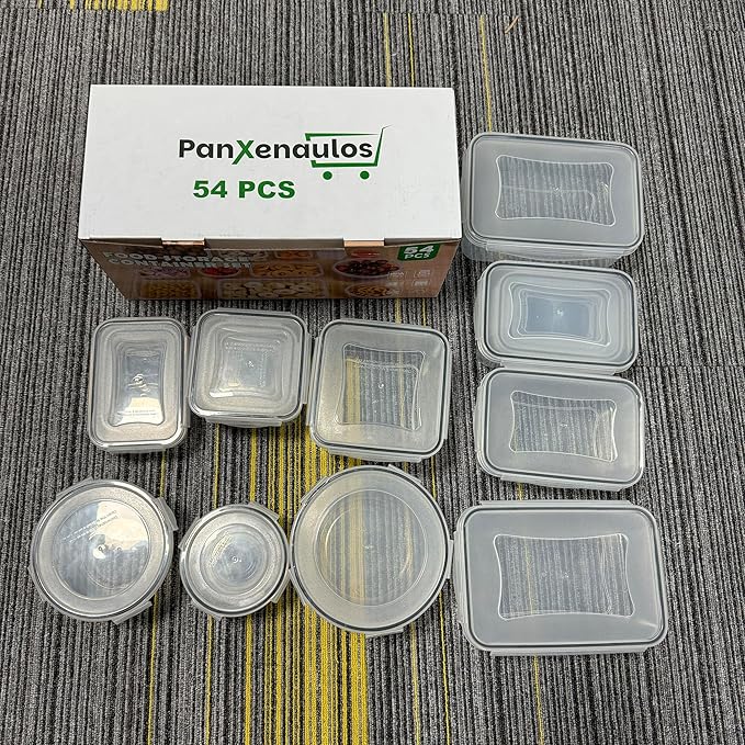 54 Pcs Food Storage Containers with Lids Airtight, (27 Containers &27 Lids) Reusable BPA-Free Plastic Food Containers for Kitchen Organization, Leak Proof Freezer/Microwave Safe Meal Prep Lunch Boxes - Image 8