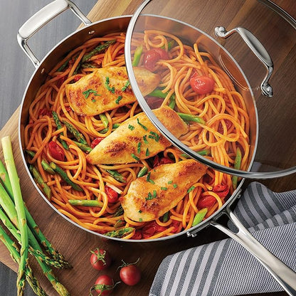 Tramontina Tri-Ply Clad Stainless Steel 12-Piece Cookware Set with Glass Lids, Pots and Pans Kitchen Set, Induction-Ready, Dishwasher-Safe, NSF-Certified - Image 5