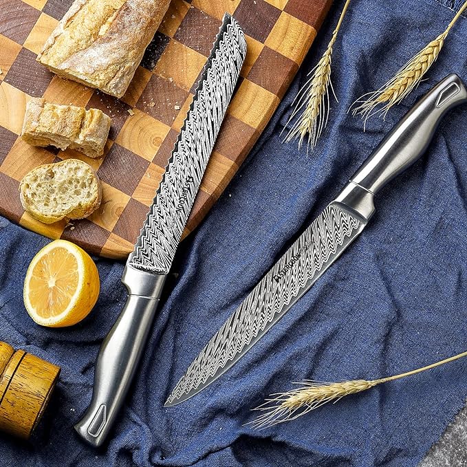 Astercook Knife Set, 15-Piece Kitchen Knife Set with Block, Built-in Knife Sharpener, German Stainless Steel Knife Block Set, Dishwasher Safe - Image 5
