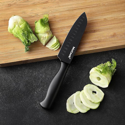 McCook® Knife Sets,German Stainless Steel Knife Block Sets with Built-in Sharpener, Black (Pack of 2) - Image 8